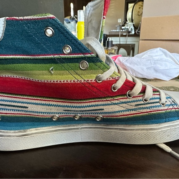 Saint Laurent Mens 'Mexican Jacquard' Bedford High Top Sneakers Size 41 - Picture 14 of 16